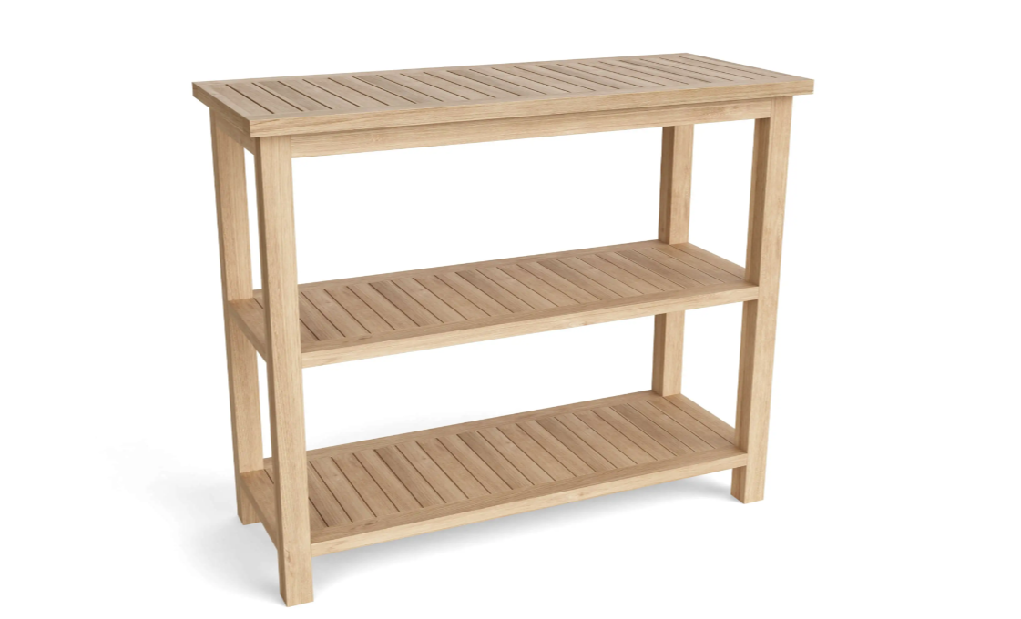 Towel Console w/ Rattan Basket